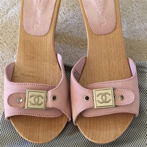 pink chanel mules